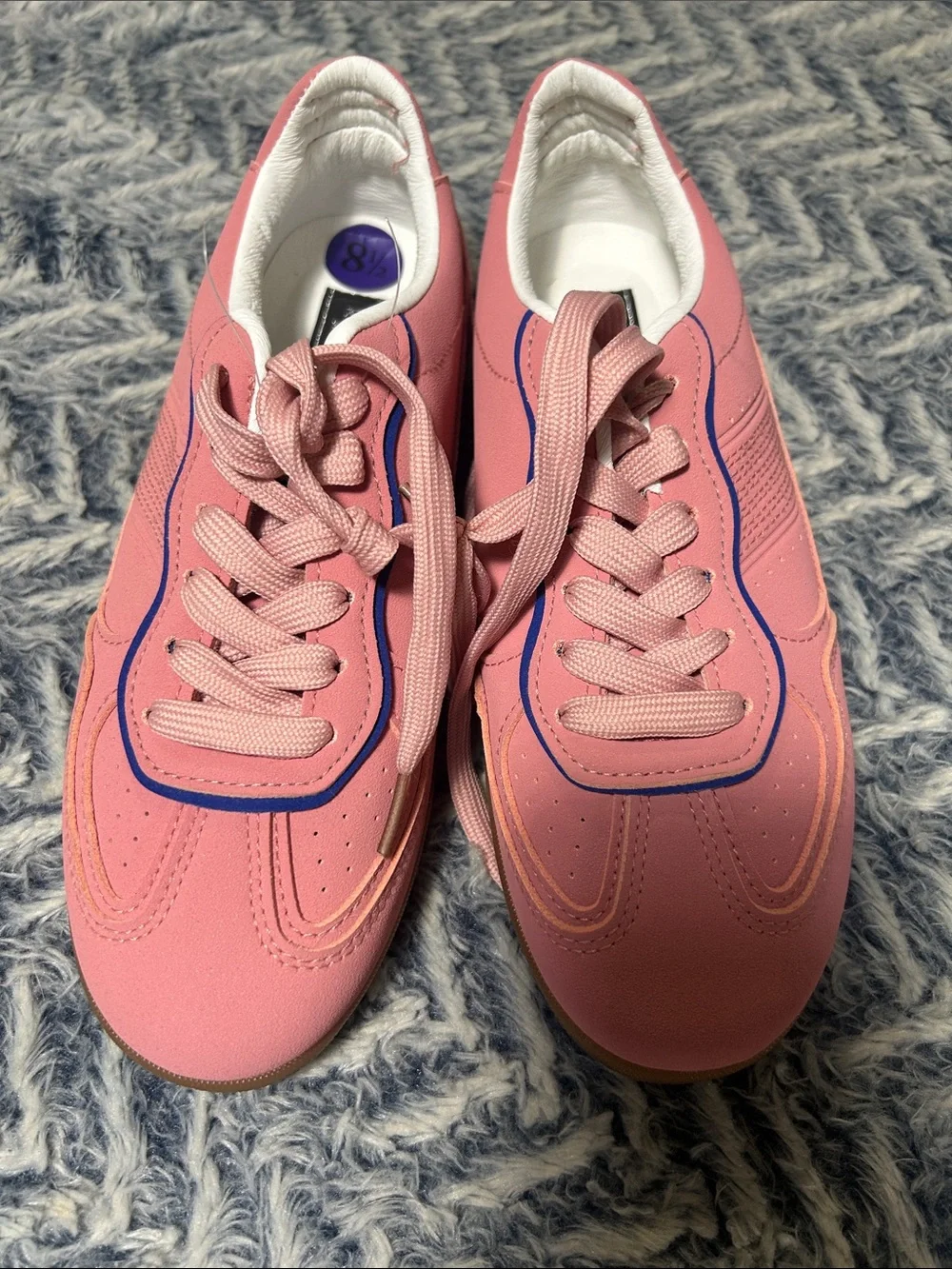 RACHEL Rachel Roy Riz Women’s Pink Sneakers with Blue Trim NWOT